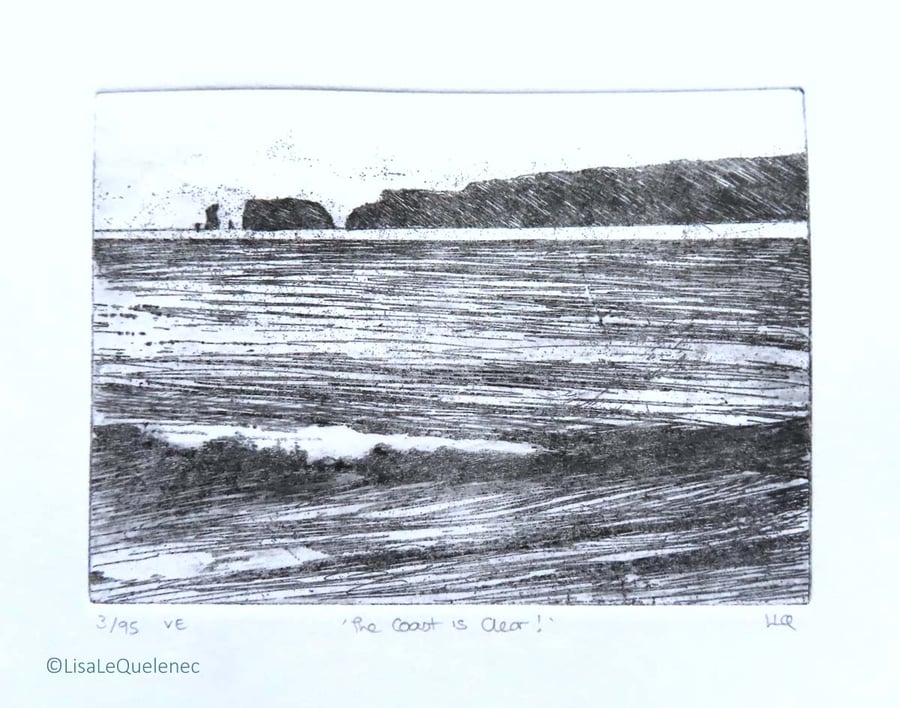 Original coastal etching waves and headland no.3 The Coast is Clear!