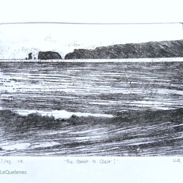 Original coastal etching waves and headland no.3 The Coast is Clear!