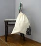 Black Cat Drawstring Bag - Re-Usable Cotton Bag, cute cat, cat lover, storage - Image 3
