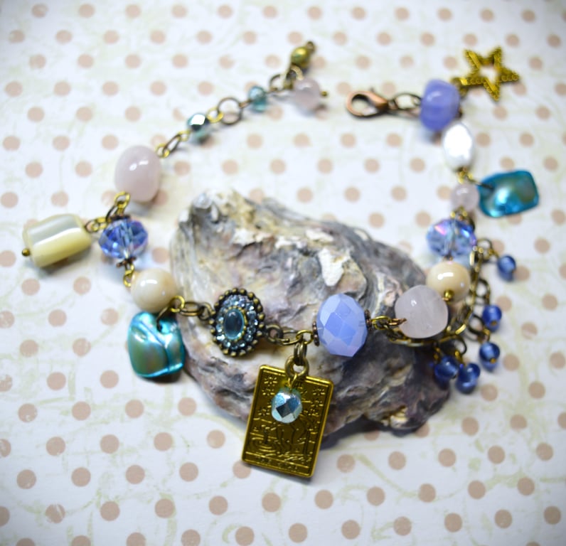 Starlight Boho Gemstone Mix Charm Bracelet