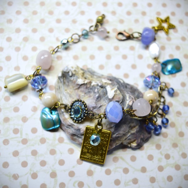Starlight Boho Gemstone Mix Charm Bracelet