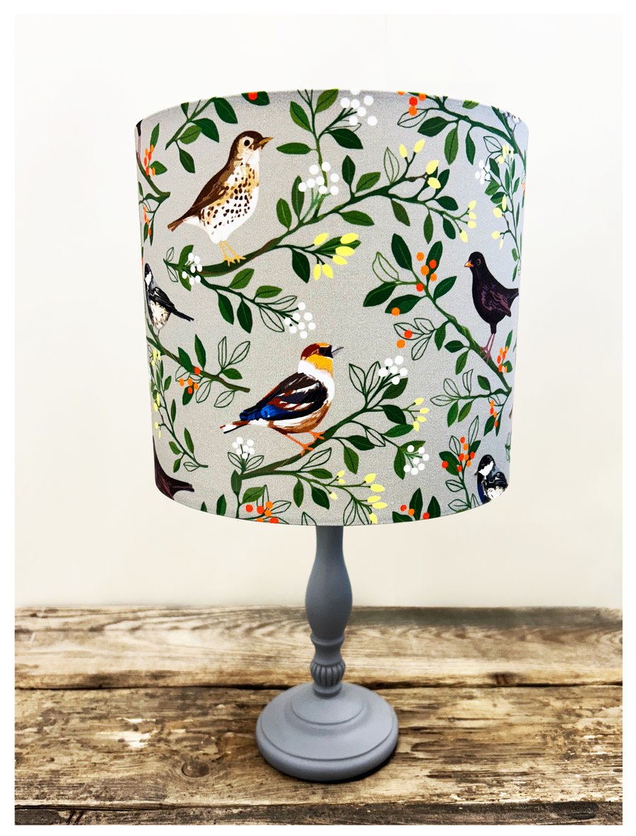 IN THE WOODS (Blue) Lampshade (British birds)
