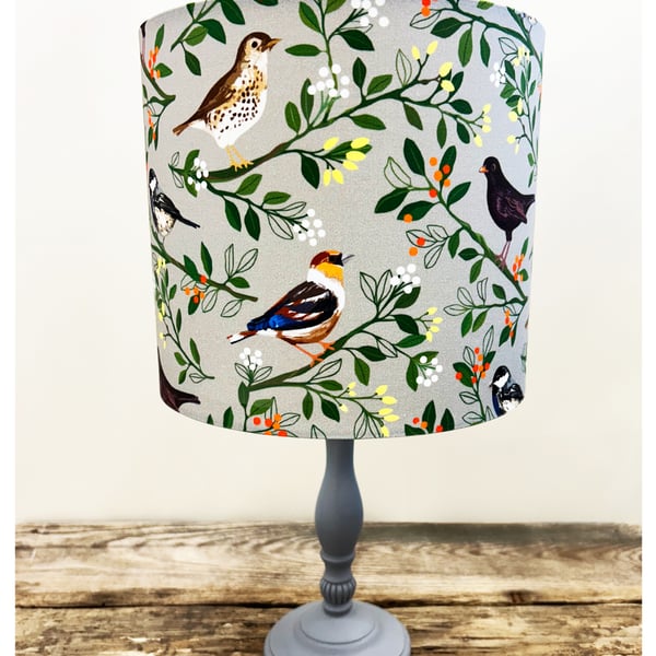 IN THE WOODS (Blue) Lampshade (British birds)