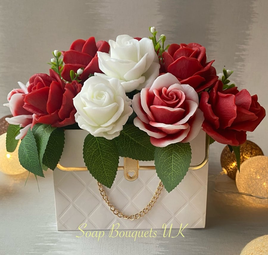Unique Large Soap Flower Bouquet: Roses for Wedding, Christmas, or Any Occasion