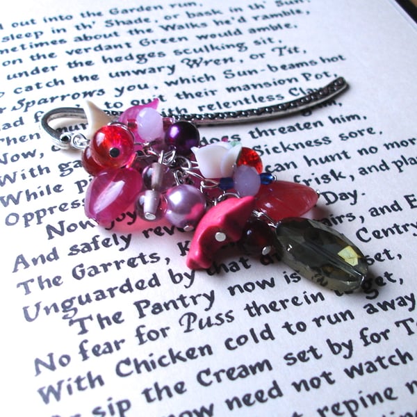 Bookmark Pink Bead Cluster - Fashion Accessories - Valentine Hearts