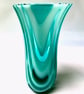 Handmade Ice Blue Fused Glass Bud Vase – Contemporary Artisan Glassware - Image 2