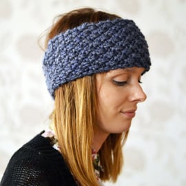 Womens Chunky Knit Cable Headband, Wide Headband, Earwarmer