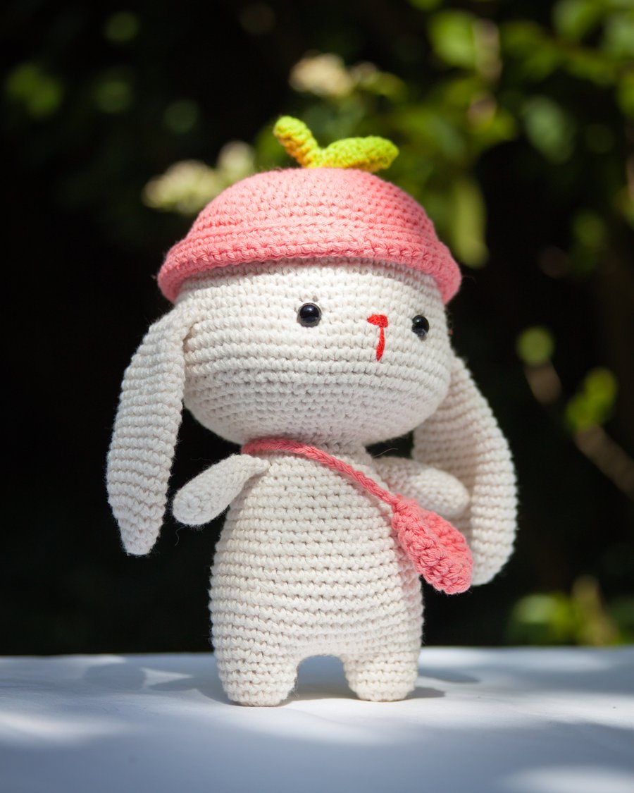 Crochet Bunny Rabbit - Peach Bunny Amigurumi Plushy