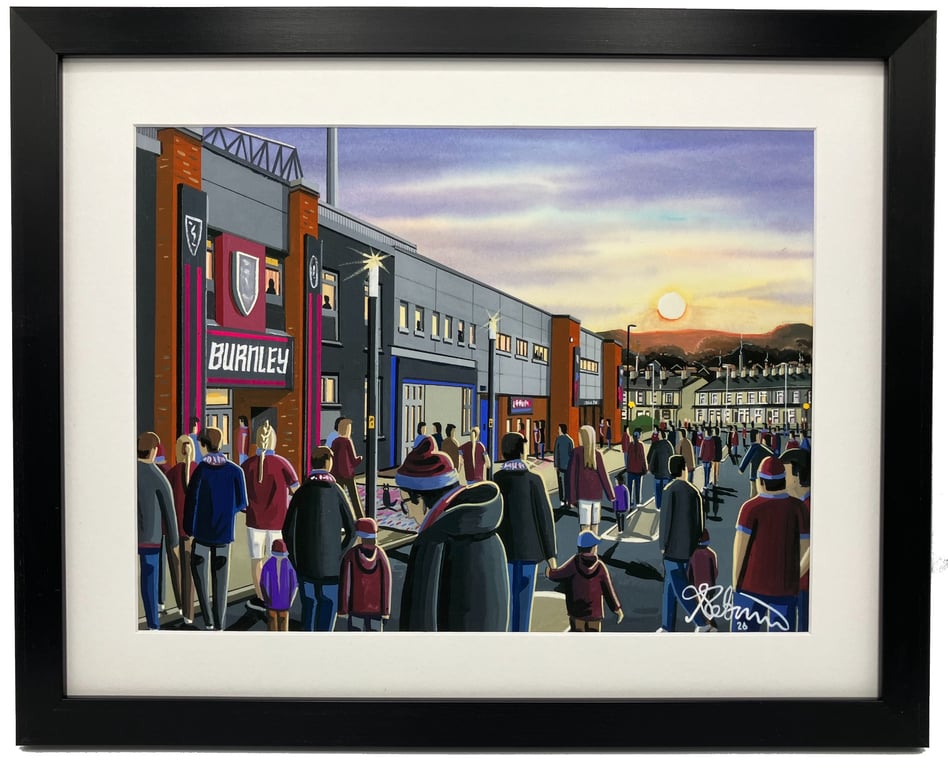 Burnley. Framed & Unframed Fine Art Print, Football Club FC, Turf M Stadium Gift
