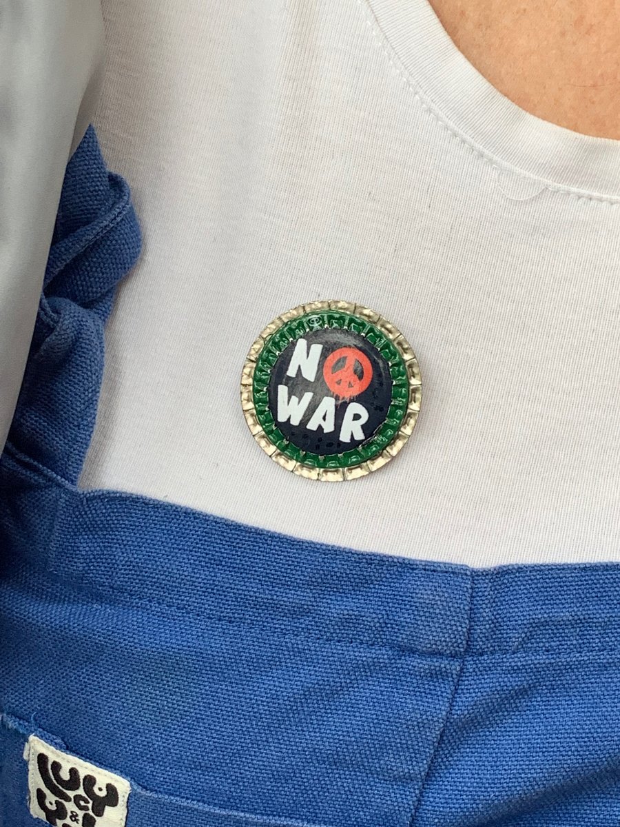 No war handcrafted eco friendly badge 