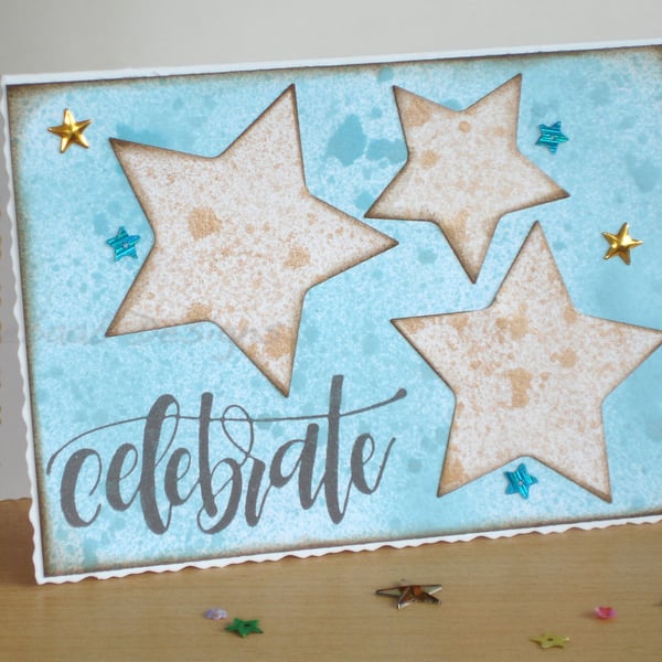 Celebrate handmade card, card with stars