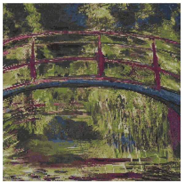 MONET STYLE BRIDGE - Cross Stitch Pattern - Cross Stitch Chart