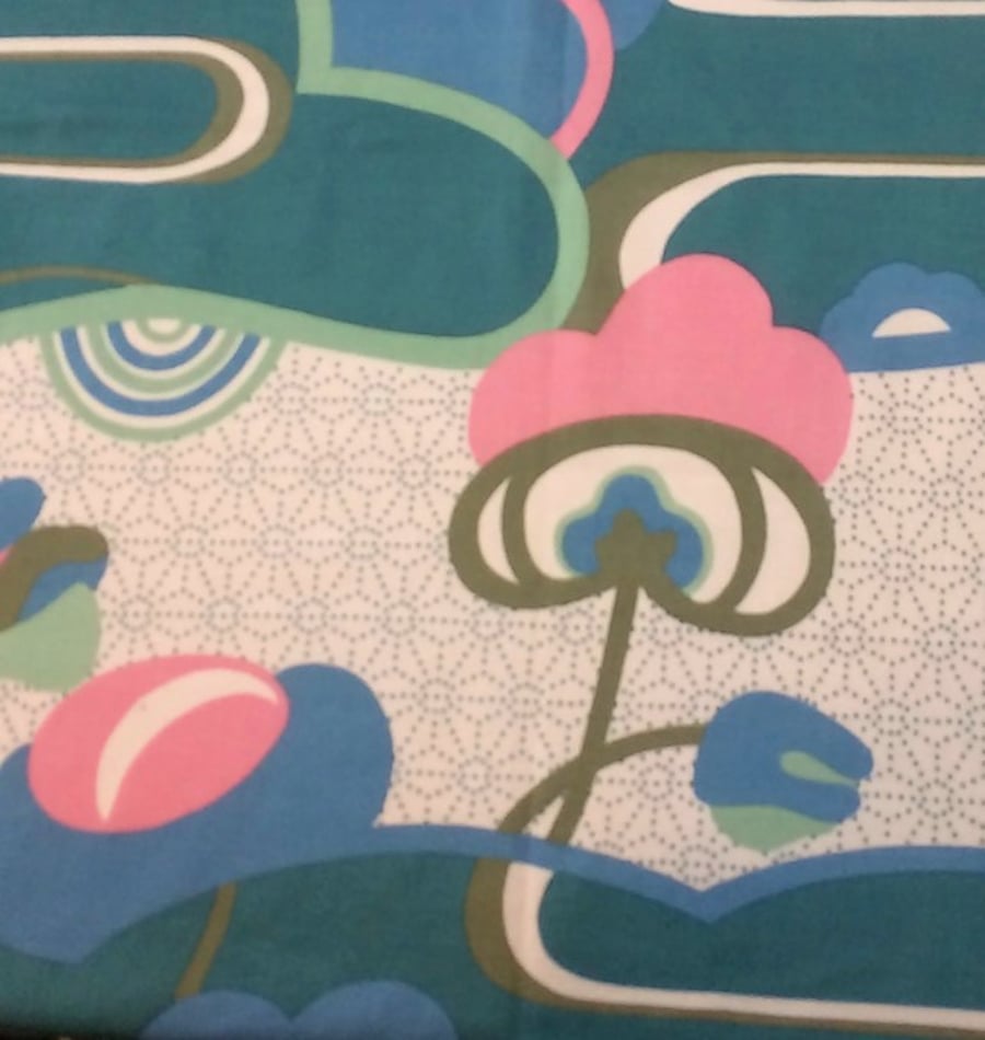 Pop Art Funky Pastel Tree Landscape 70s 60s Vintage Fabric Lampshade