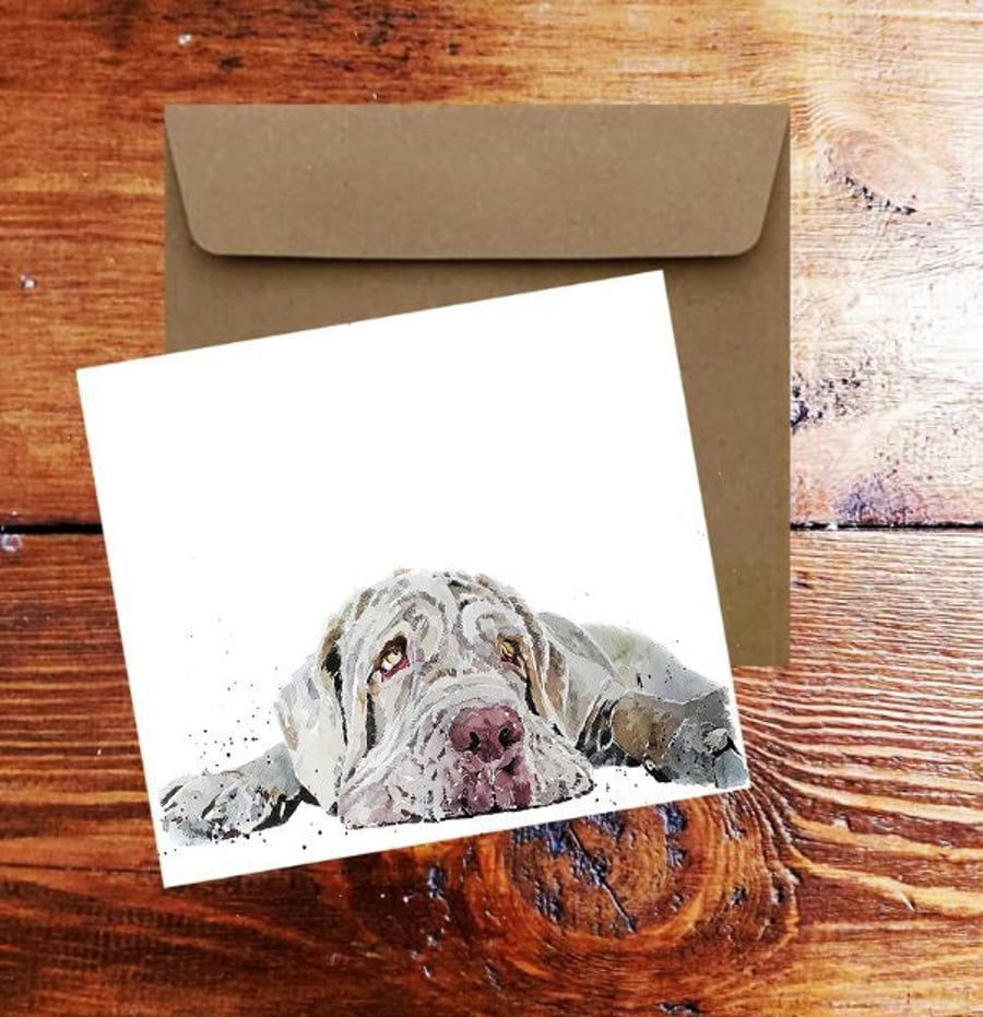 Neapolitan Mastiff II Square Greeting Card- Neapolitan Mastiff Dog card, Neapoli