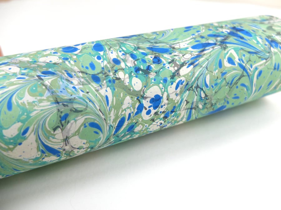 A4 Marbled paper sheet double marbled drawn stone pattern 