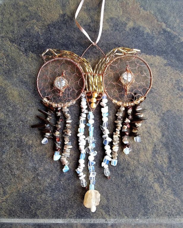 Gemstone Owl Wall Hanger, Large Owl Window Suncatcher
