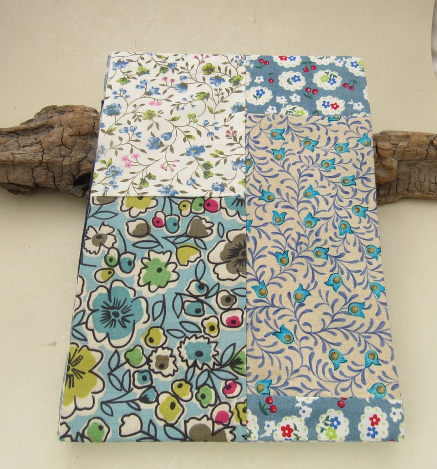 Blue Grey Flower Patchwork A5 Journal