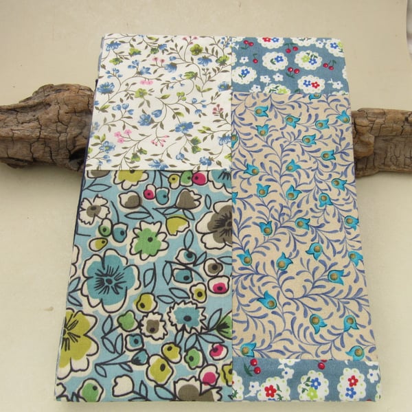 Blue Grey Flower Patchwork A5 Journal