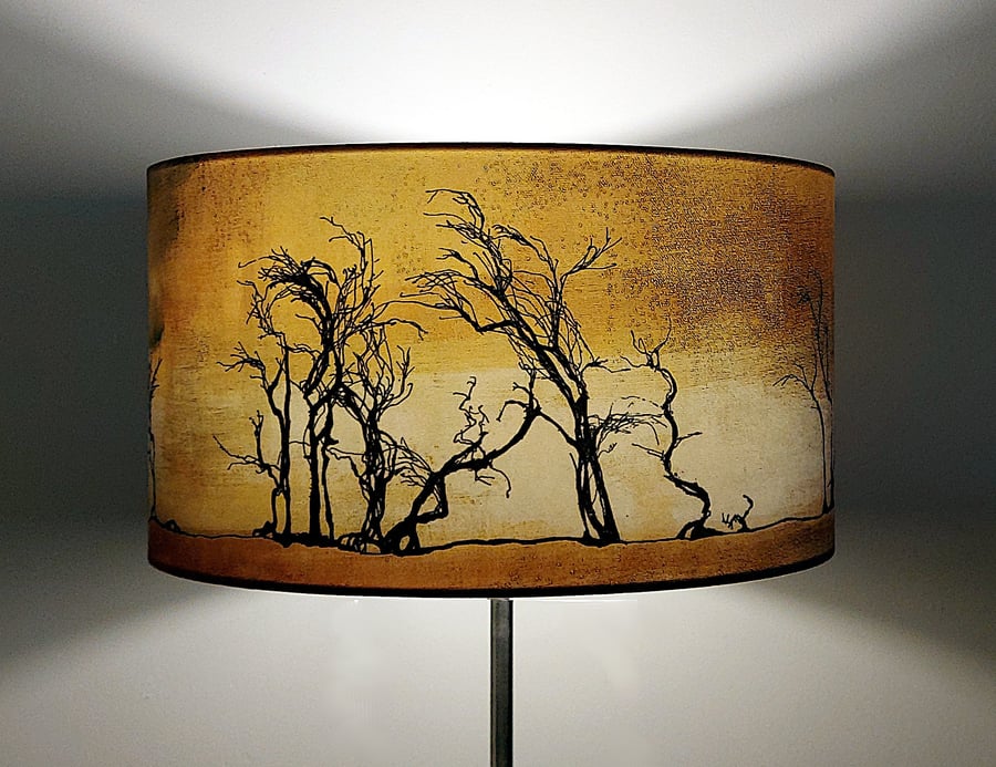 Hawthorn Trees Drum Lampshade by Lily Greenwood - Large - 45cm