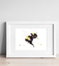 Bumble Bee Watercolour Print - Signed Limited Edition Wall Art by Syman Kaye