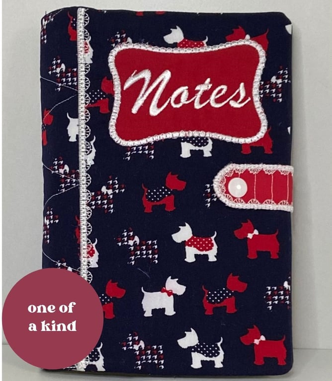 A5 Notebook with Reusable Book Cover  - SCOTTIE DOGS