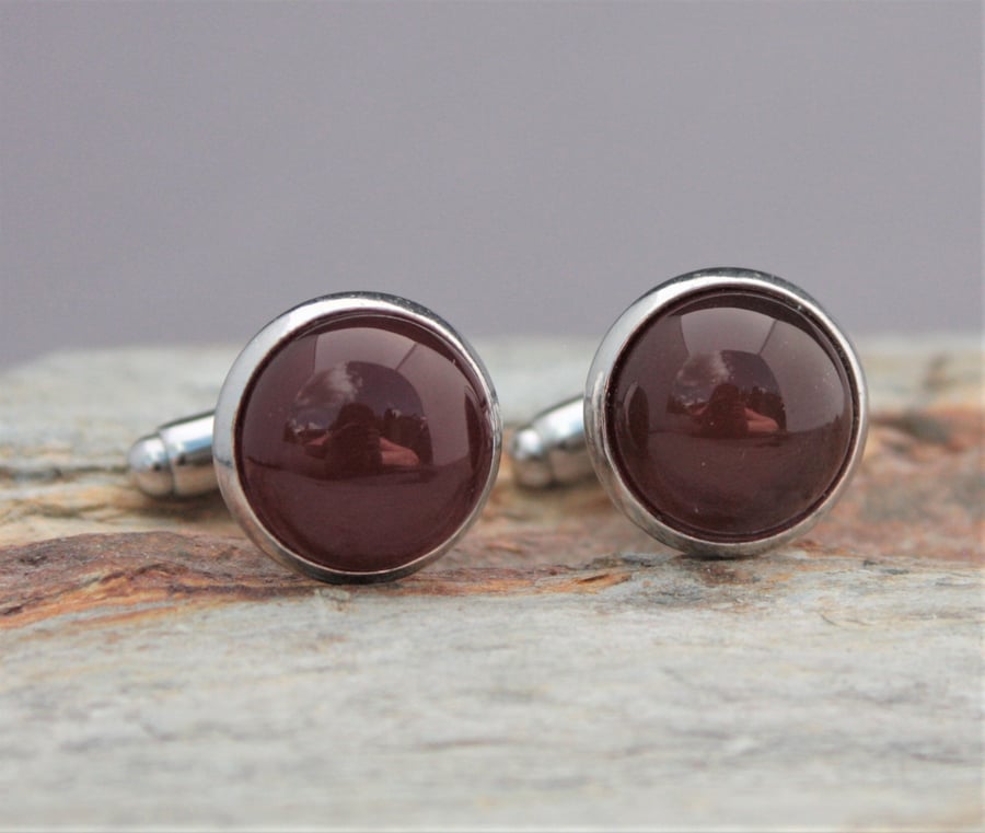 Carnelian Cuff Links 12mm