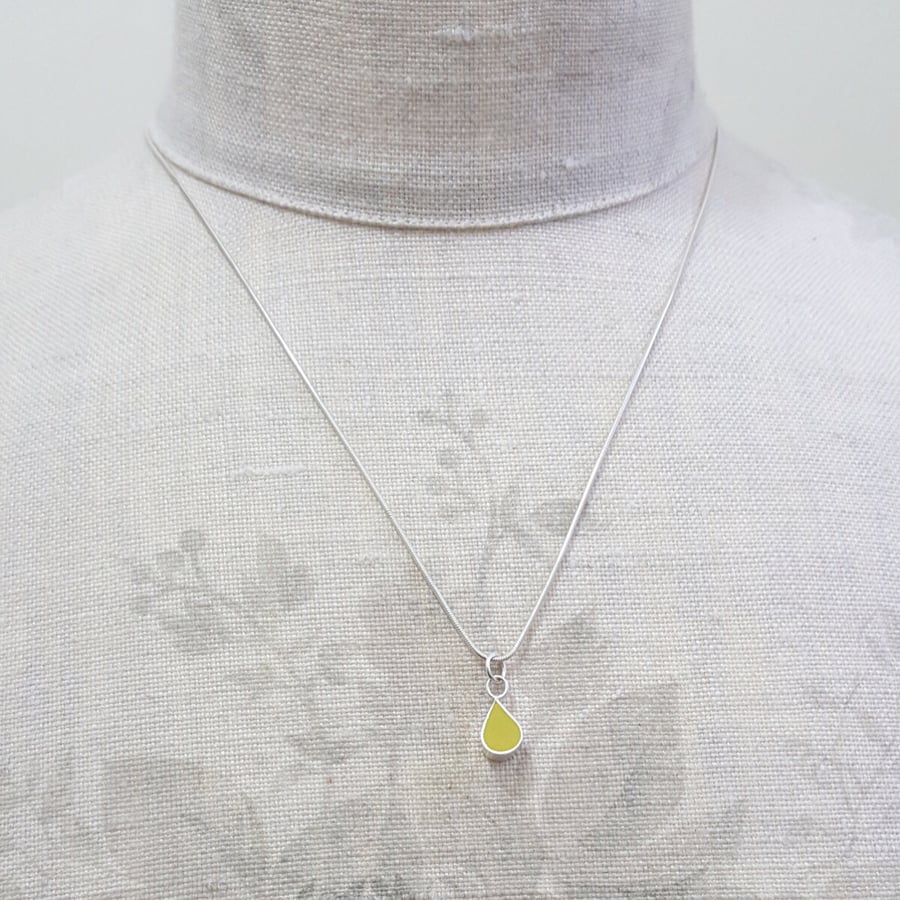 Colour Drop Pendant Necklace, Minimalist, Everyday Jewellery various colours 