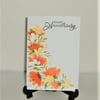 Hand painted floral anniversary greetings card ( ref F 417)