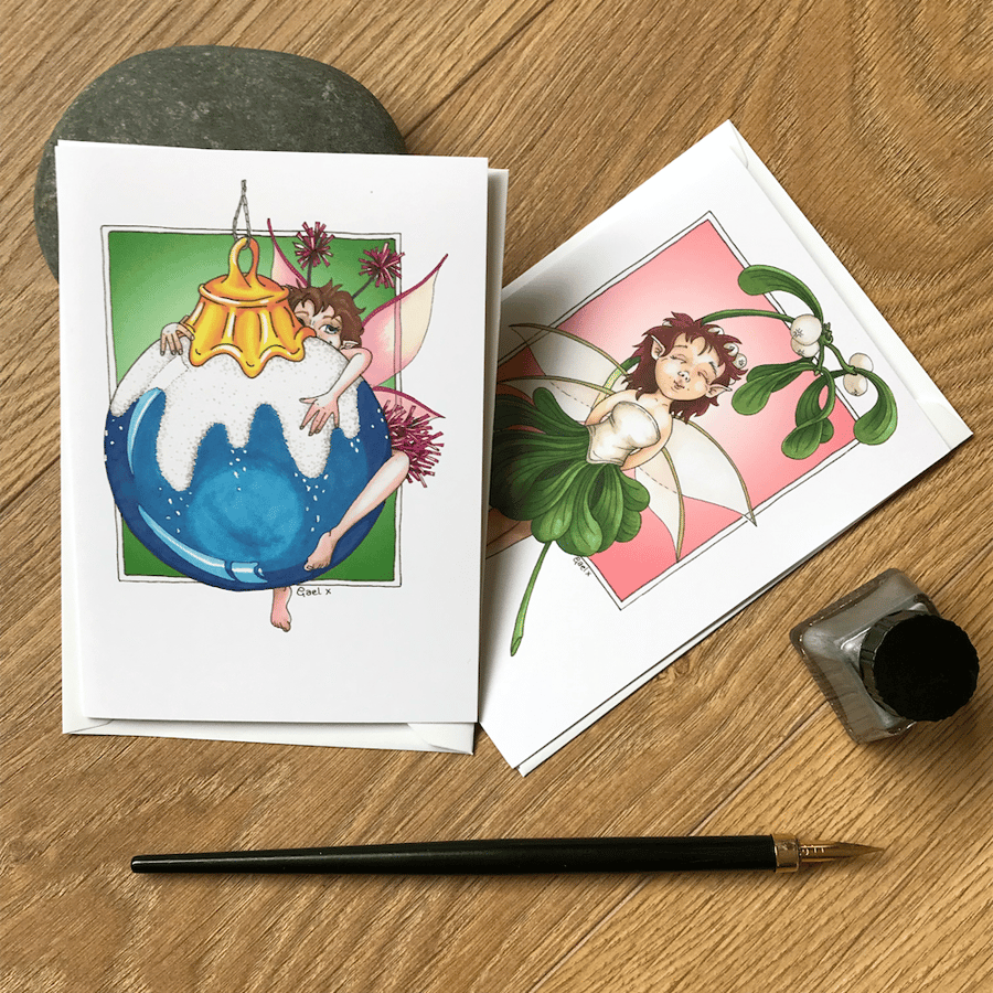 Set of 8 Christmas Cards (2 designs)