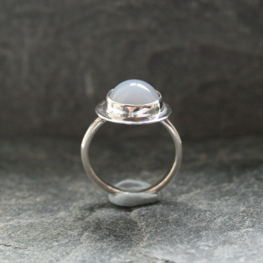 Agate and silver ring