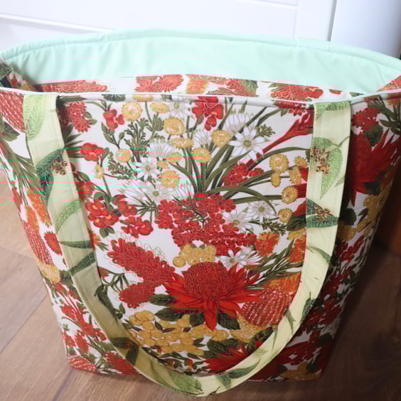 Zipped Floral Tote Bag.