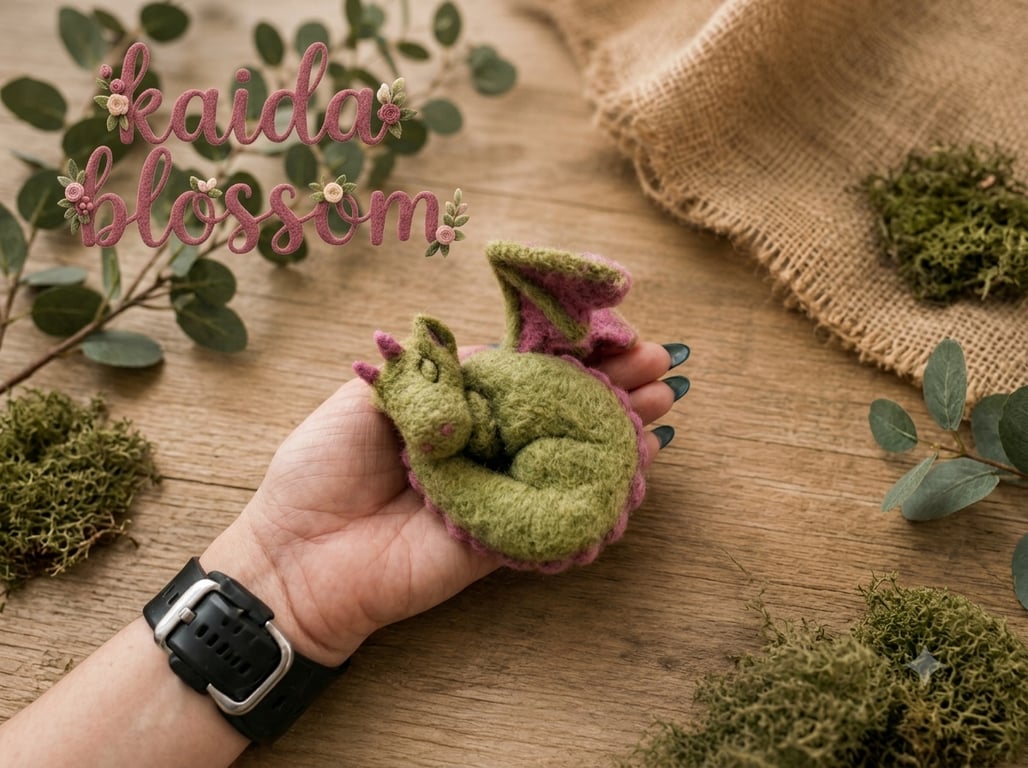 needle felted sleeping dragon 