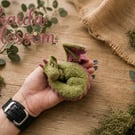 needle felted sleeping dragon 