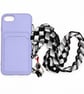 Halloween Black Cat Phone Strap – Black & Silver Ribbon with Beaded Charm - Image 3