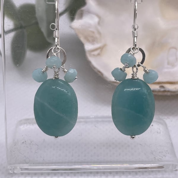 Amazonite cluster earrings