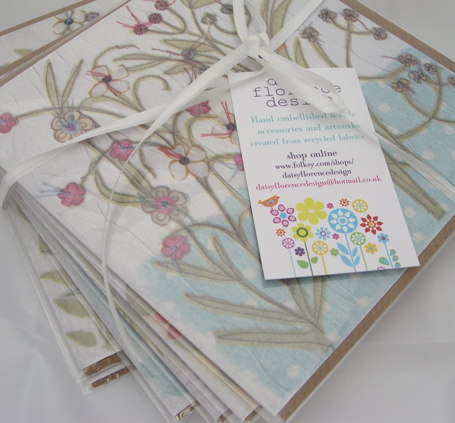 'Flower Garden' cards x 6 with free carriage