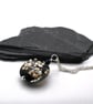 lampwork glass black and gold glitter pendant necklace - Image 4