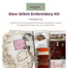 Hedgehog themed Slow Stitch Kit for Beginners