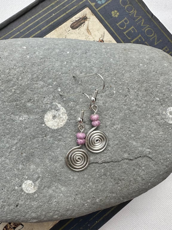 Handmade spiral earrings 