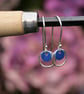 Silver and enamel circle earrings, silver circle earrings, long silver earrings - Image 5