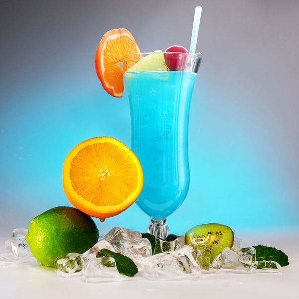 Fake Food Blue Lagoon Cocktail - Display, Props, Themed Parties, Kitchen Kitsch