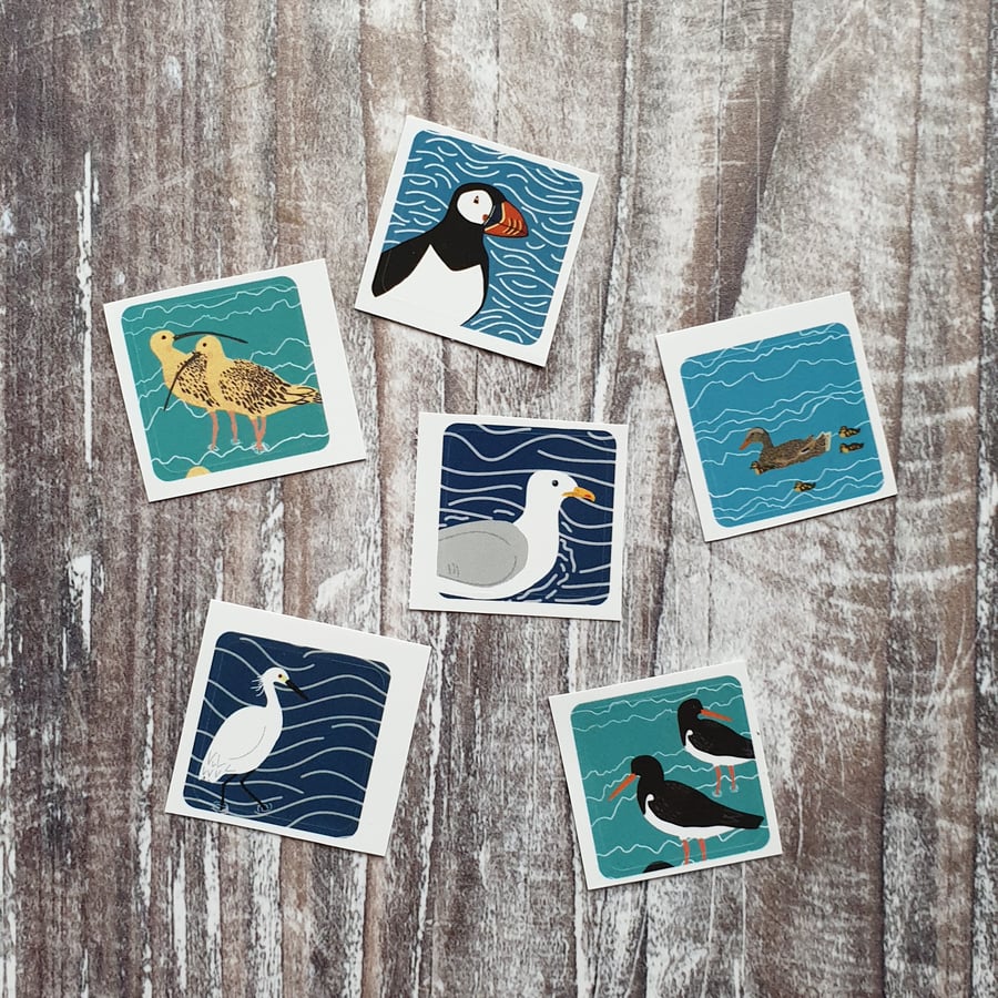 Water Birds Envelope Stickers - Set of 6