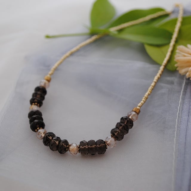 Smoky Quartz rondelle necklace