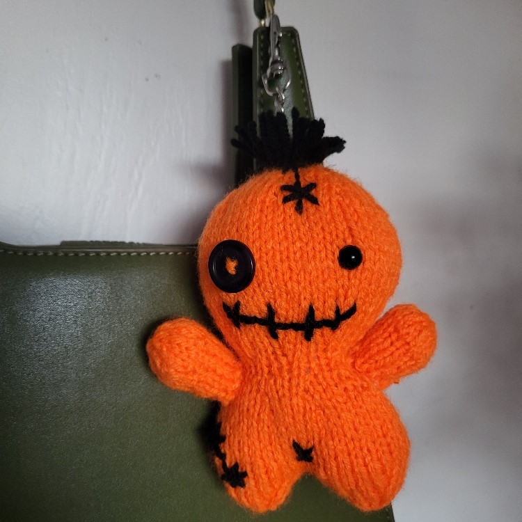 Voodoo Doll bag charm keyring - hand knitted and super cute!!!