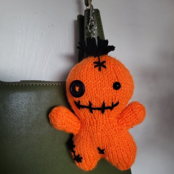Voodoo Doll bag charm keyring - hand knitted and super cute!!!
