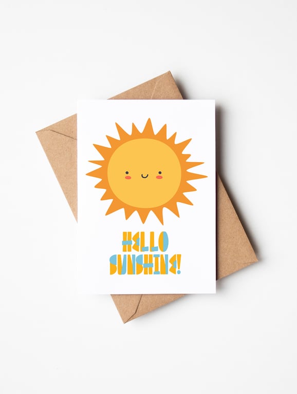 Hello Sunshine Cute Greetings card A6