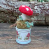 Mushrooms in a vintage china cup and saucer, needle felt mushrooms Autumn scene