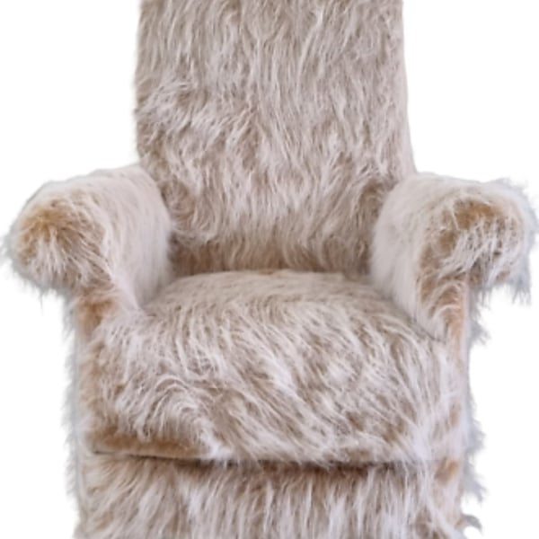 Brown Faux Fur Chair Adult Armchair Teddy Bear Sensory Accent Small Furry