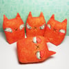 Quirky Cats. Orange Feline Shelf Decorations 