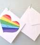 Rainbow heart blank or Valentines card with smiley face - Image 2